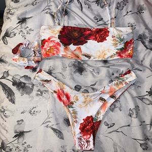 FLORAL BIKINI W/ MATCHING SCRUCHIE